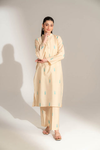 2 Piece Cotton Silk Solid Suit (FS0144)
