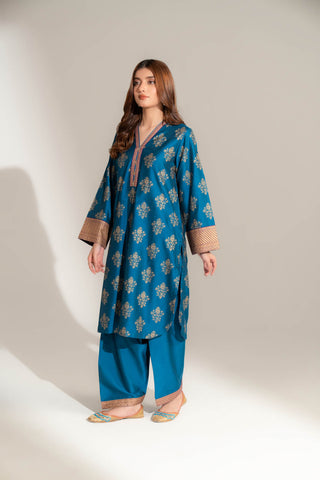 2 Piece Printed Cotton Silk Printed Suit (FS0146)