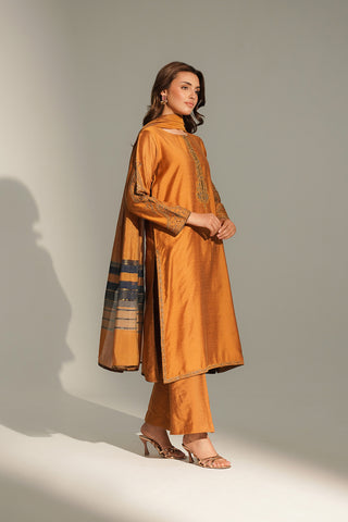 3 Piece Cotton Silk Embroidered Suit (FS0147)