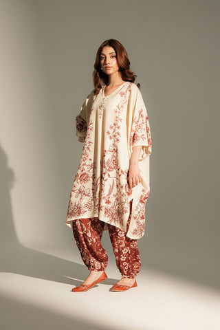2 Piece Printed Raw Silk Printed Suit (FS0148)