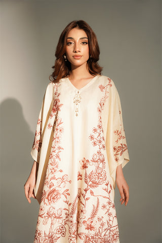2 Piece Printed Raw Silk Printed Suit (FS0148)