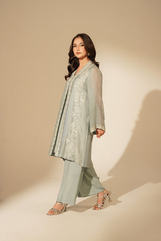 3 Piece Khaddi Net Embroidered Suit (FS0155)