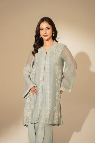 3 Piece Khaddi Net Embroidered Suit (FS0155)