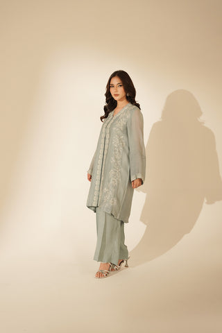 3 Piece Khaddi Net Embroidered Suit (FS0155)