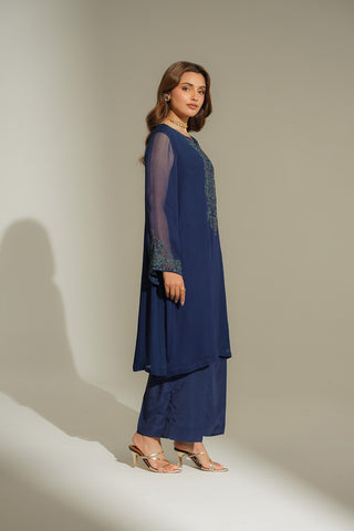 2 Piece Chiffon Embroidered Suit (FS0160)