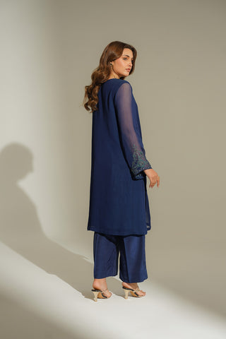 2 Piece Chiffon Embroidered Suit (FS0160)