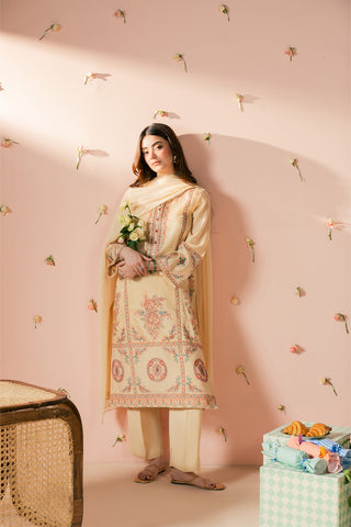 3 Piece Viscose Khadi Net Embroidered Suit (FS0181)