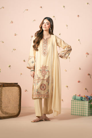 3 Piece Viscose Khadi Net Embroidered Suit (FS0181)
