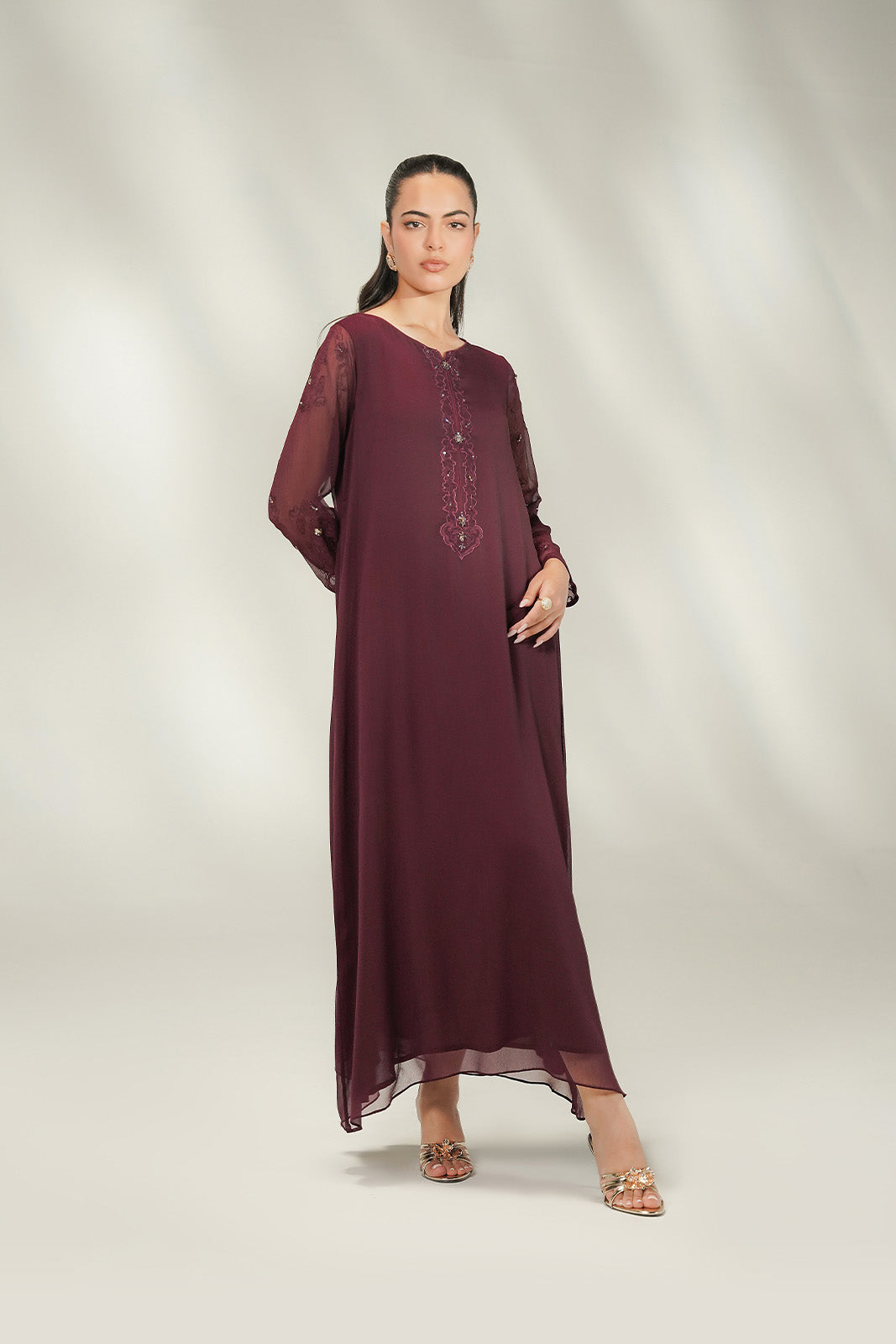 1 Piece Chiffon Embroidered Suit (FS0213)