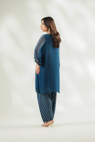 2 Piece Chiffon Embroidered Suit (FS0218)