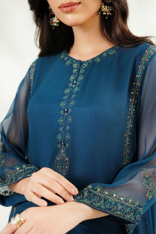 2 Piece Chiffon Embroidered Suit (FS0218)