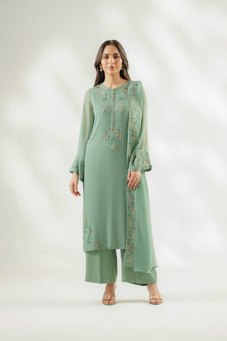 3 Piece Chiffon Embroidered Suit (FS0220)