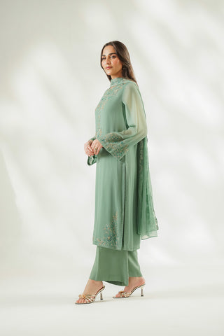 3 Piece Chiffon Embroidered Suit (FS0220)