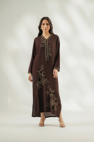 1 Piece Raw Silk Embroidered Suit (FS0223)