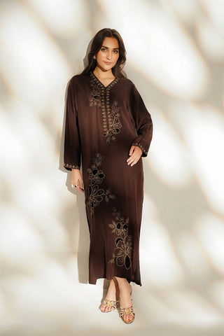 1 Piece Raw Silk Embroidered Suit (FS0223)