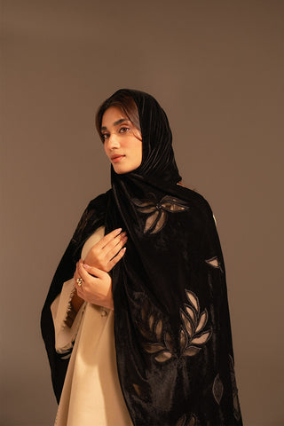 1 Piece Velvet Embroidered Dupattas/Stoles (FT0001)