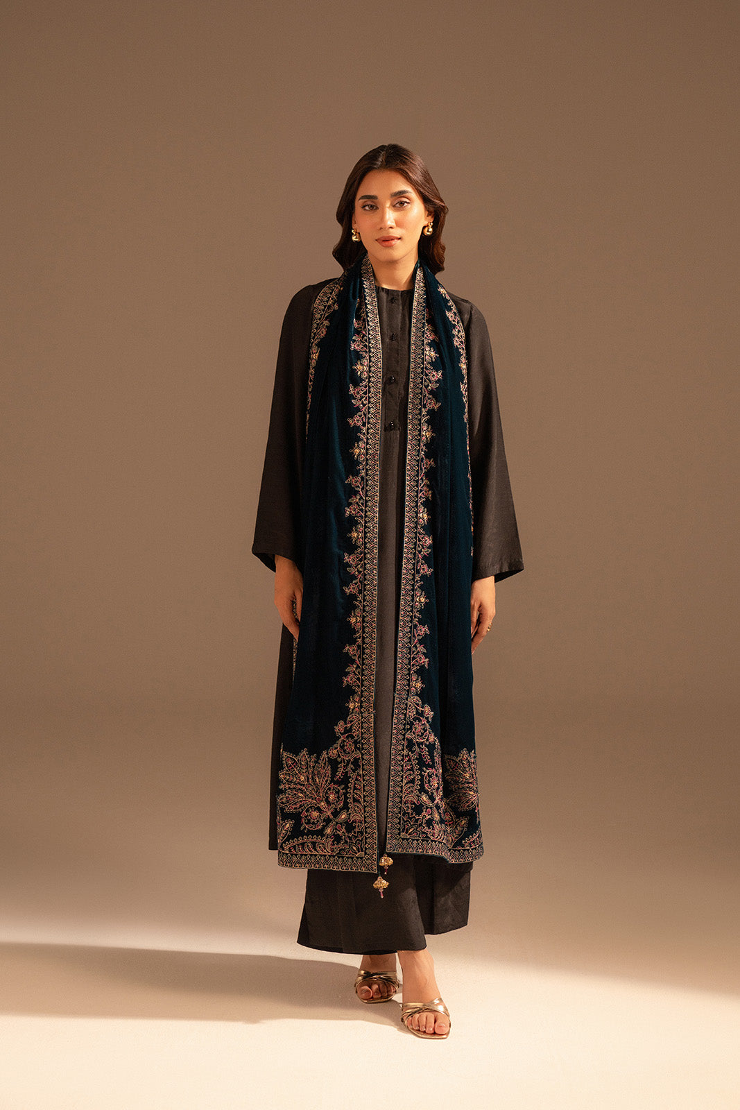 1 Piece Velvet Embroidered Suit (FT0004)