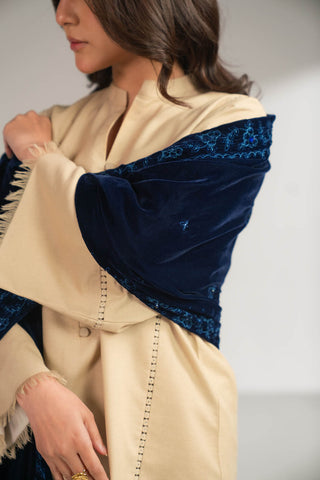 1 Piece Velvet Embroidered Stole (FT0010)