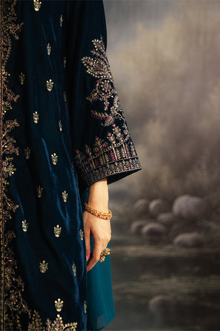 3 Piece Velvet Embroidered Suit (FV0007)