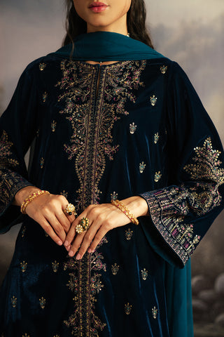 3 Piece Velvet Embroidered Suit (FV0007)