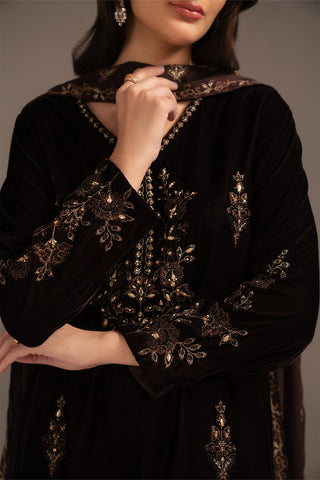 3 Piece Velvet Embroidered Suit (FV0008)