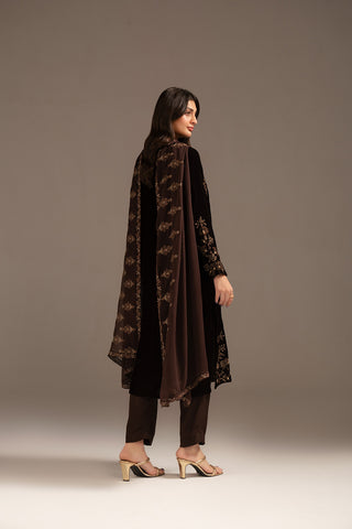 3 Piece Velvet Embroidered Suit (FV0008)