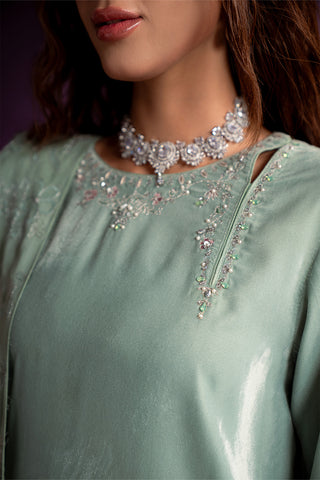 3 Piece Velvet Embroidered Suit (FV0011)