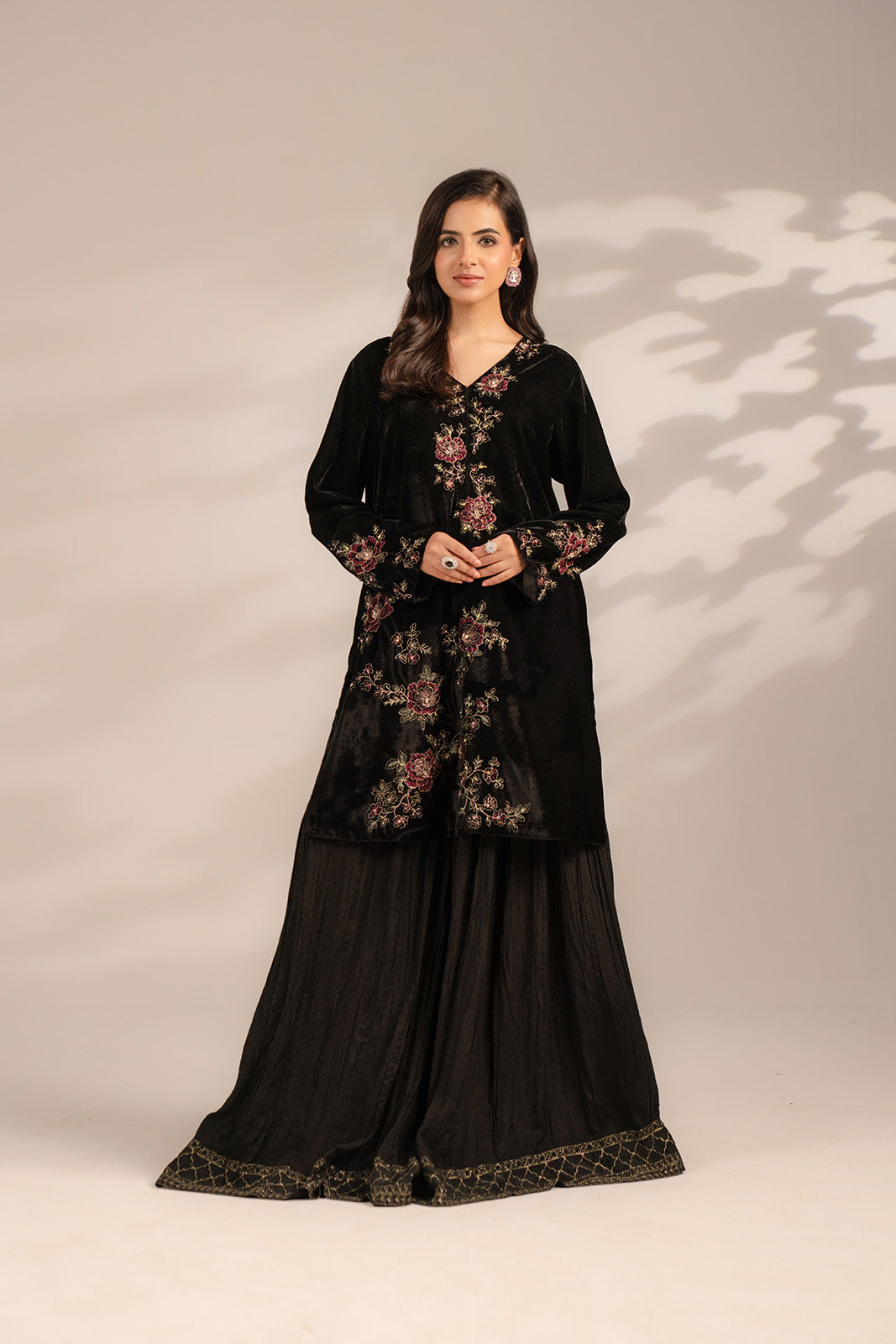 1 Piece Velvet Embroidered Suit (FV0012)