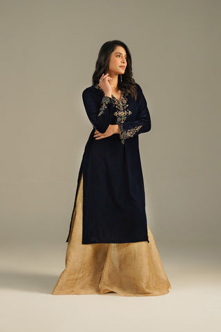 1 Piece Velvet Embroidered Shirts (FV0013)