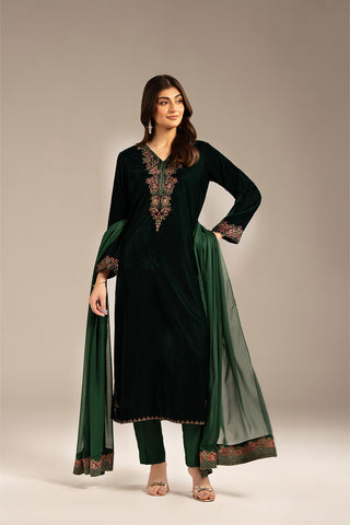 3 Piece Velvet Embroidered (FV0014)