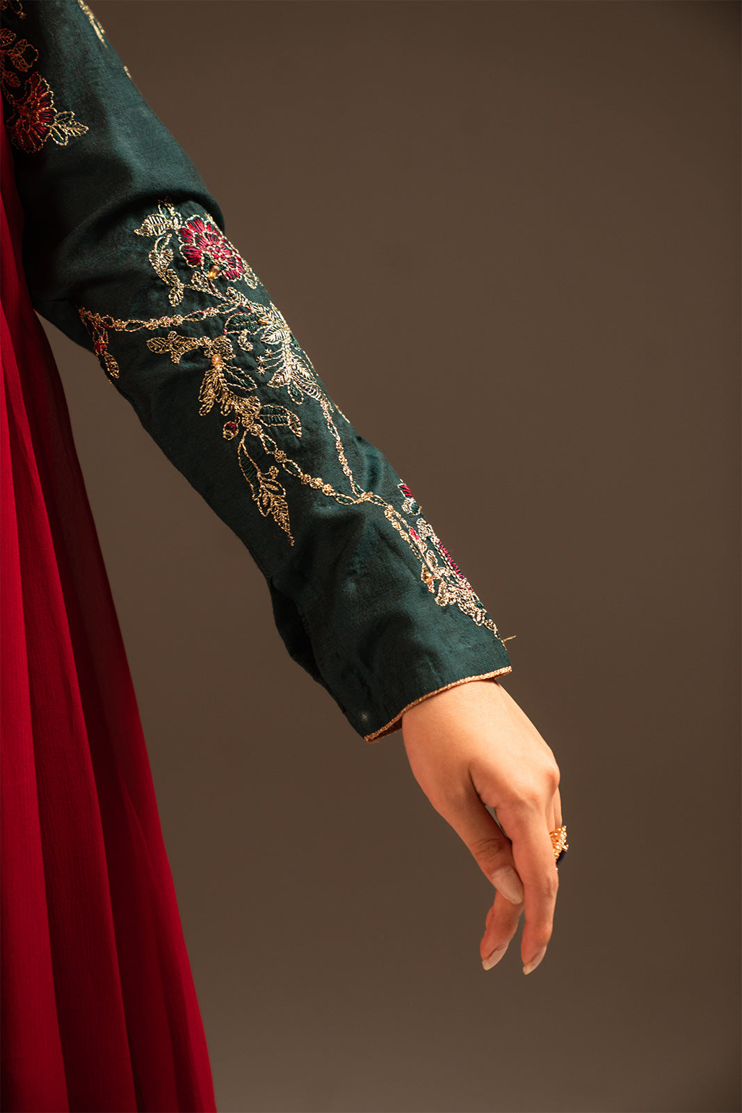 3 Piece Cotton Silk Embroidered Suit (FW0003)