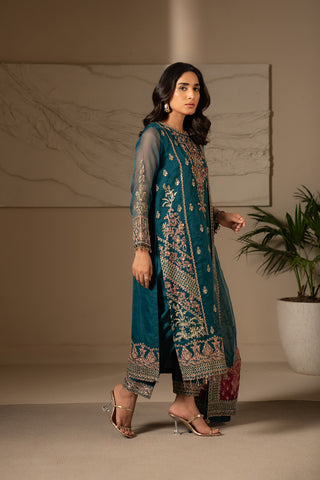 3 Piece Organza Embroidered Suit (FW0006)