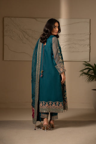 3 Piece Organza Embroidered Suit (FW0006)