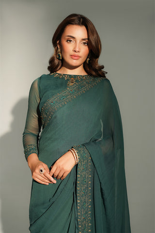 3 Piece Chiffon Embroidered Suit (FW0023)