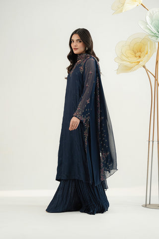 3 Piece Chiffon Embroidered Suit (FW0024)