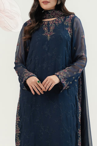 3 Piece Chiffon Embroidered Suit (FW0024)