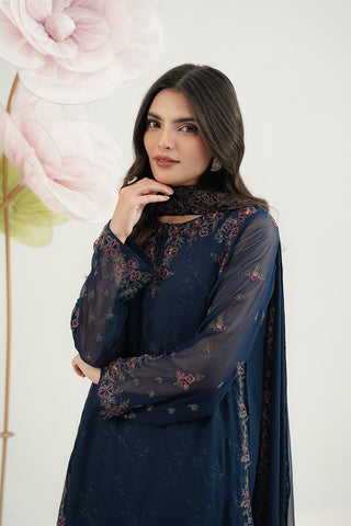 3 Piece Chiffon Embroidered Suit (FW0024)