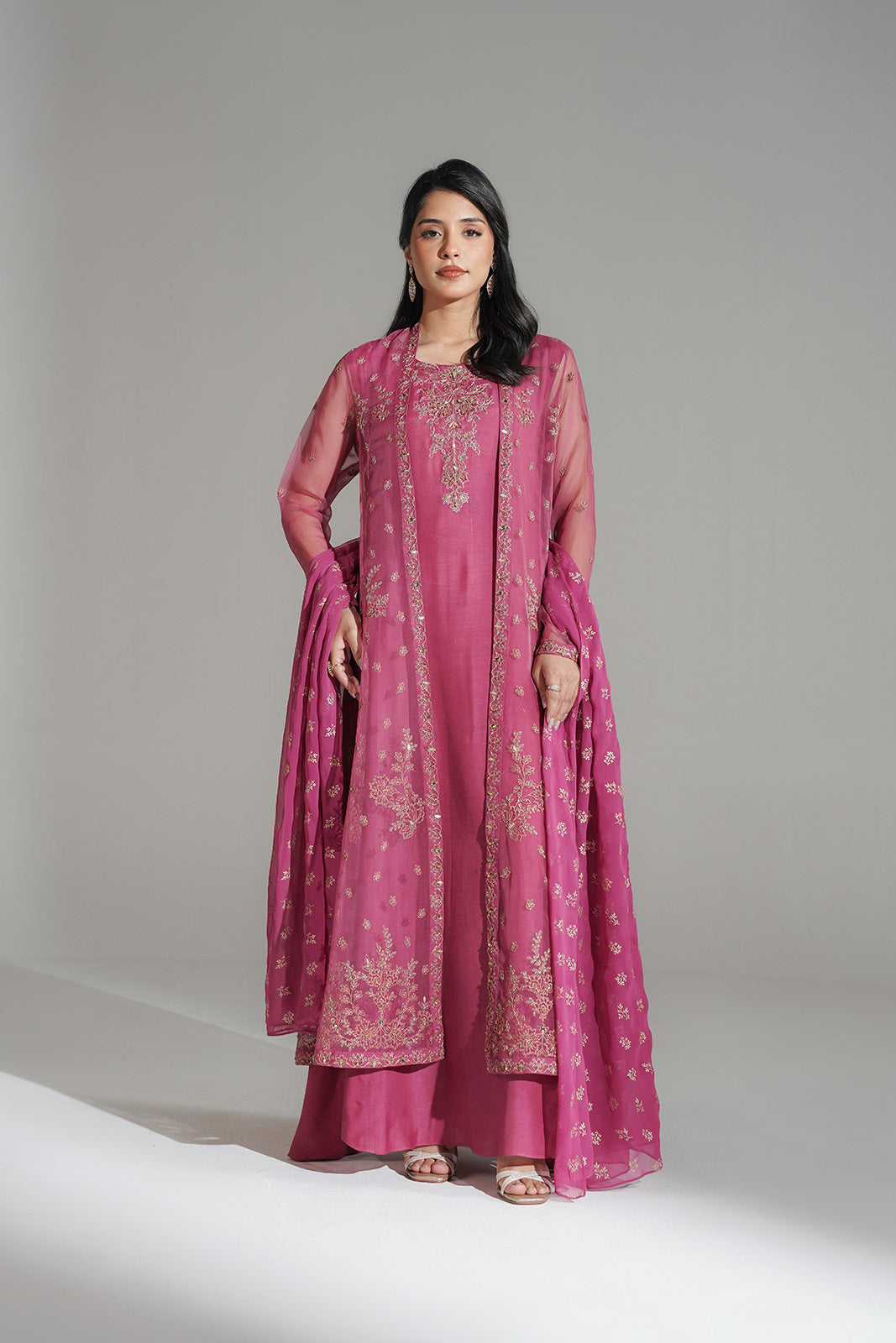 2 Piece Synthetic Organza Embroidered (FW0030)