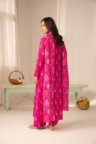 3 Piece Printed Lawn Printed Unstitched Suit (UC0105)