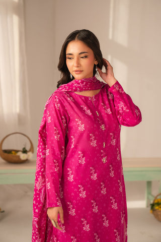 3 Piece Printed Lawn Printed Unstitched Suit (UC0105)