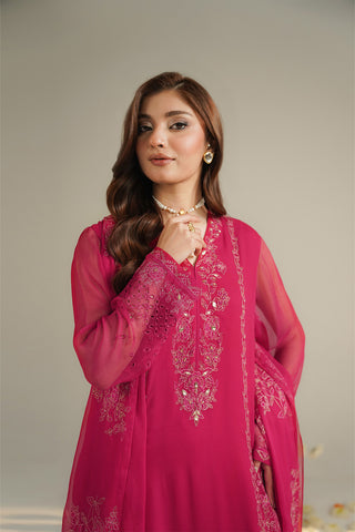 3 Piece Chiffon Embroidered Unstitched Suit (UF0041)