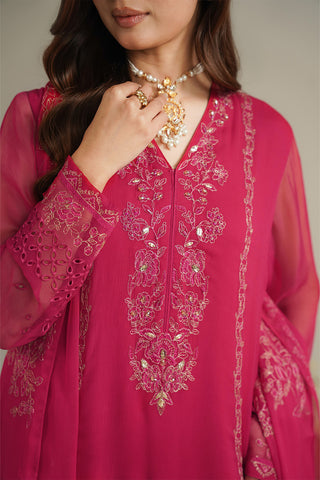 3 Piece Chiffon Embroidered Unstitched Suit (UF0041)