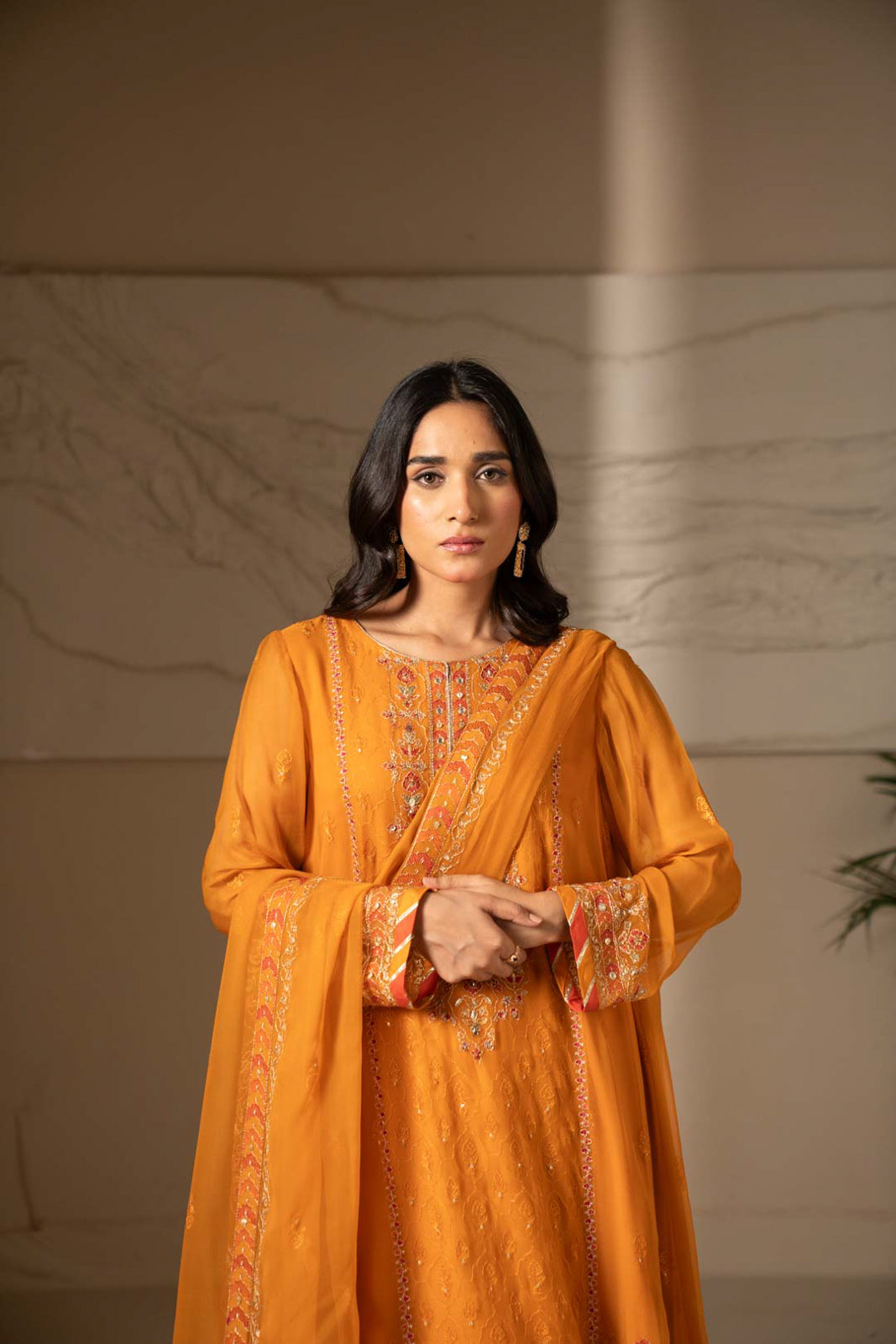 3 Piece Unstitched Chiffon Embroidered Suit (UF0014)