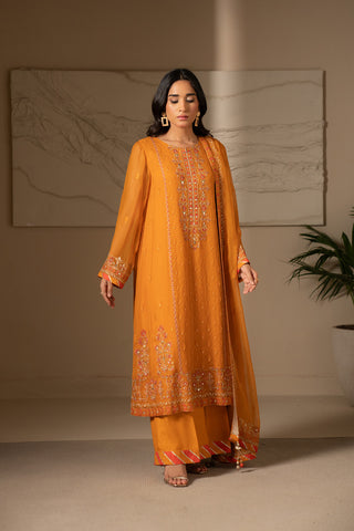 3 Piece Unstitched Chiffon Embroidered Suit (UF0014)