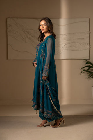 3 Piece Chiffon Embroidered Suit (UF0019)