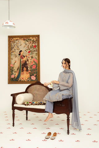 3 Piece Masoori Jacquard Embroidered Suit (FS0142)