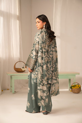 3 Piece Printed Lawn Printed Unstitched Suit (UC0122)