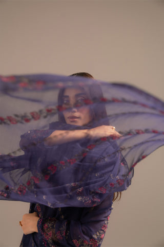 3 Piece Chiffon Embroidered Suit (FW0018)