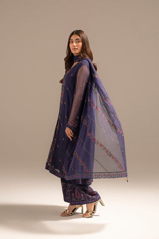 3 Piece Chiffon Embroidered Suit (FW0018)