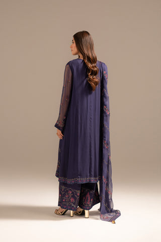 3 Piece Chiffon Embroidered Suit (FW0018)